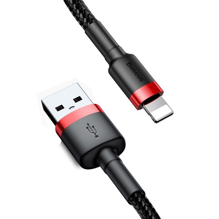 Kabel BASEUS Cafule USB-A-Lightning 1m (czarno-czerwony)