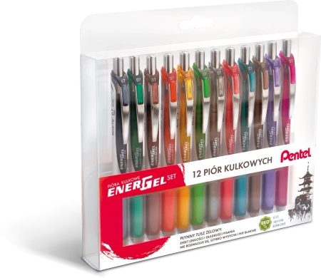 DŁUGOPIS KULKOWY PENTEL ENERGEL BL77-ST12PL MIX*12 12SZT