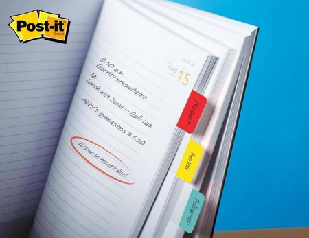 ZAKŁADKI INDEKSUJĄCE FOLIOWE 38X25MM 3M POST-IT® DO ARCHIWIZACJI 686-PGOEU MIX*3 3*22SZT