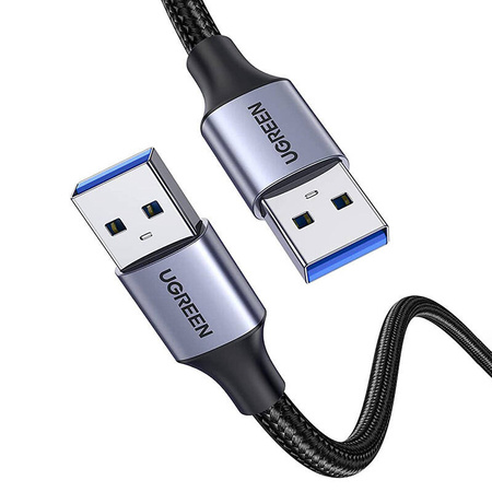 KABEL USB3.0, USB-A MĘSKI DO USB-A MĘSKI,  UGREEN   US373 2A, 2M (CZARNY)