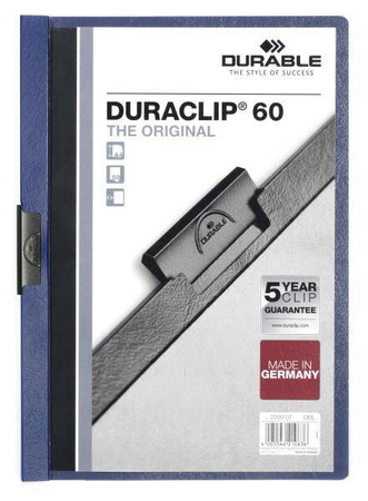 SKOROSZYT ZACISKOWY A4 DURABLE DURACLIP 220907 GRANATOWY PLASTIKOWY 60 KRT