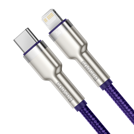 KABEL USB-C DO LIGHTNING BASEUS CAFULE, PD, 20W, 1M (FIOLETOWY)