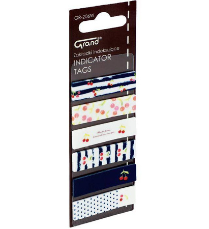 ZAKŁADKI INDEKSUJĄCE FOLIOWE 45X12MM GRAND GR-206W WIŚNIE 150-1441 MIX*6 6X20SZT