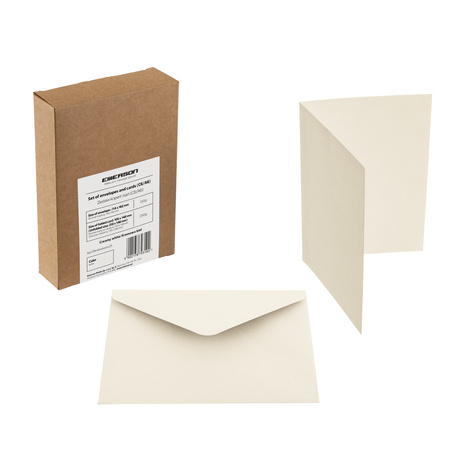 KOPERTA C6 NK EMERSON KREMOWY BIAŁY/ŚNIEŻNA BIEL  114X162/105X148 KOPERTA: 120G, KARTECZKA: 250G 25 SZT.