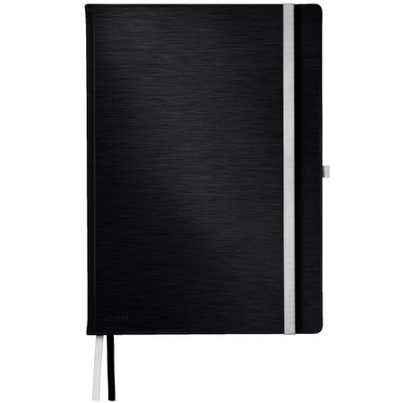 NOTATNIK A4 LEITZ STYLE 44760094 SATYNOWA CZERŃ W KRATKĘ TWARDA OPRAWA 80 KARTEK