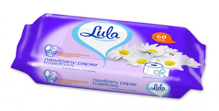 PAPIER TOALETOWY NAWILŻANY LULA Z EKSRAKTEM RUMIANKU BIAŁY 60 SZT