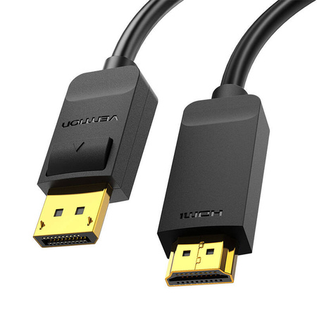 KABEL DISPLAYPORT 1.2 DO HDMI 1.4 VENTION HAGBH 2M, 4K 30HZ (CZARNY)