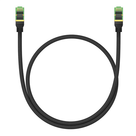 KABEL SIECIOWY W OPLOCIE KAT. 8 BASEUS ETHERNET RJ45, 40GBPS, 0,5M (CZARNY)