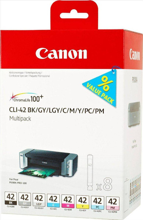 TUSZ ORYGINALNY CANON CLI42BK/C/M/Y/GY/LGY/PC/PM 6384B010 BK/C/M/Y/GY/LGY/PC/PM 13 ML