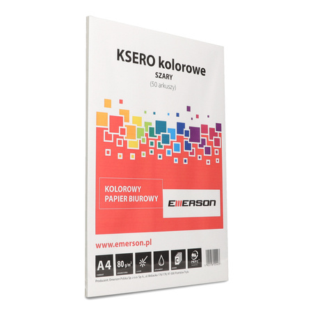 PAPIER KSERO KOLOR A4 EMERSON SZARY 80G 50 ARK