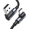 KABEL USB DO USB-C, KĄTOWY UGREEN US176, 3A, 2M (CZARNY)