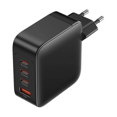 ŁADOWARKA SIECIOWA, VENTION, FEIB0-EU, 3XUSB-C, USB- A, 140W/140W/30W/18W, GAN (CZARNA)