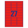 ETYKIETY SAMOPRZYLEPNE 63.5X29.6MM AVERY ZWECKFORM USUWALNE L6003-25 NEONOWE CZERWONE 25ARK*27SZT