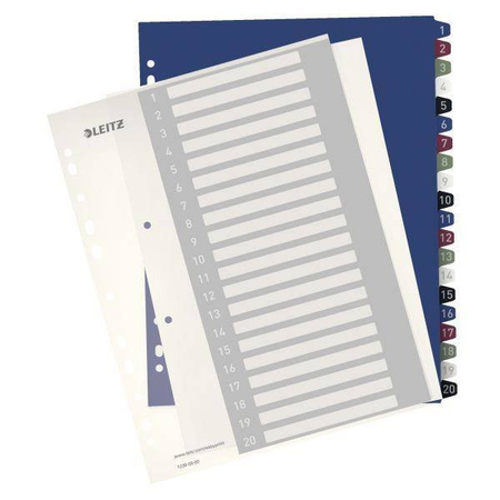Przekładki 1-20 A4 LEITZ STYLE do nadruku 12390000 plastikowe