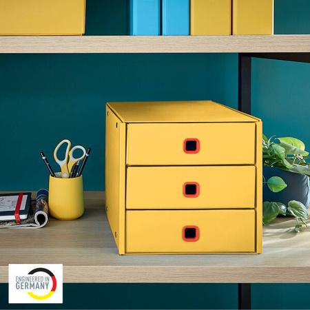 POJEMNIK Z SZUFLADAMI 286X358X282MM LEITZ CLICK & STORE COSY 53680019 CIEPŁY ŻÓŁTY 3 SZUFLADY