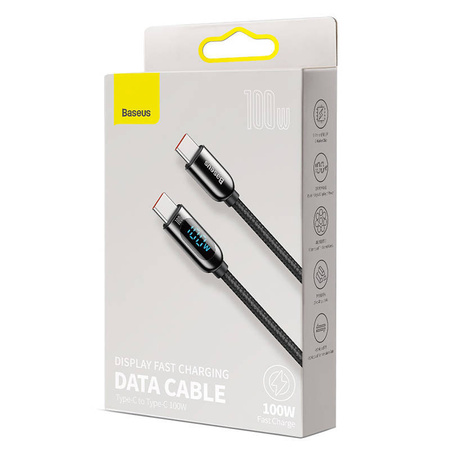 KABEL USB-C DO USB-C BASEUS DISPLAY, 100W, 2M (CZARNY)