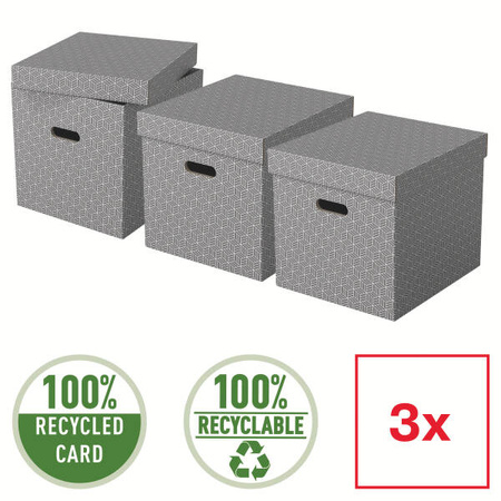 PUDŁO Z POKRYWĄ 320X315X365MM ESSELTE 628289 SZARY 3SZT