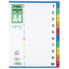 PRZEKŁADKI 1-10 A4 D.RECT MIX KOLORÓW PP 10KART
