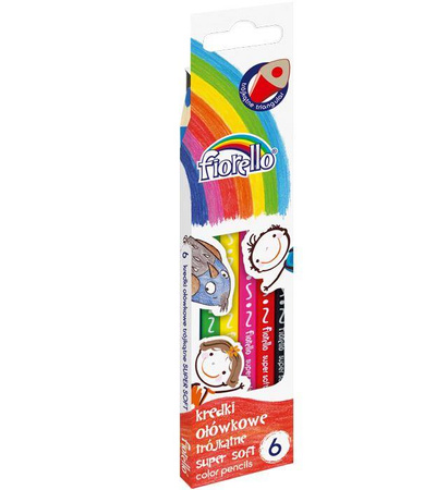 KREDKI OŁÓWKOWE TRÓJKĄTNE FIORELLO SUPER SOFT 170-2186 6KOL