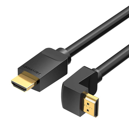 KABEL HDMI 2.0 VENTION AAQBH 2M, KĄTOWY 270°, 4K 60HZ (CZARNY)