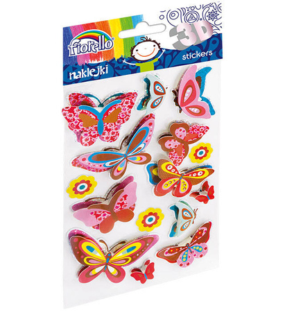 NAKLEJKI DEKORACYJNE 3D FIORELLO GR-NP018 MOTYLE 170-2470 MIX