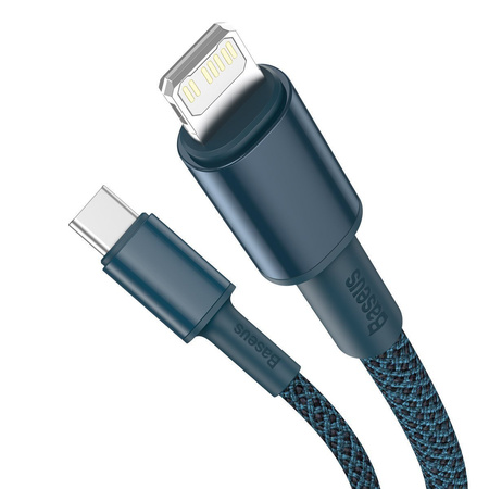 KABEL USB-C DO LIGHTNING BASEUS HIGH DENSITY BRAIDED, 20W, 5A, PD, 2M (NIEBIESKI)