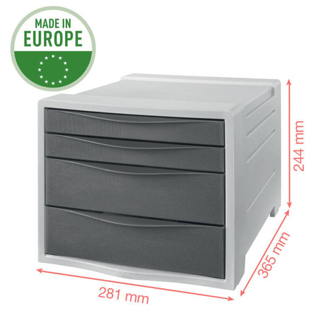 POJEMNIK Z SZUFLADAMI 281X244X365MM ESSELTE COLOUR'BREEZE 626285 ZIELONY 4 SZUFLADY