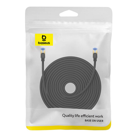 KABEL SIECIOWY W OPLOCIE KAT. 7 BASEUS ETHERNET RJ45, 10GBPS, 25M (CZARNY)