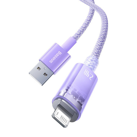 KABEL SZYBKO ŁADUJĄCY BASEUS USB-A DO LIGHTNING  EXPLORER SERIES 1M, 2.4A (FIOLETOWY)