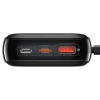 Powerbank Baseus Qpow PRO z kablem Lightning, portem USB-C i USB, 20000mAh, 20W (czarny)