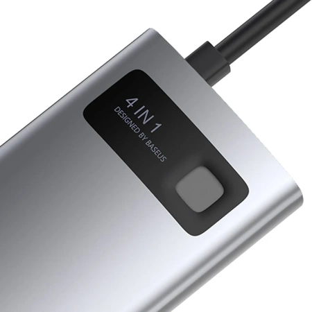 HUB 4W1 BASEUS METAL GLEAM SERIES, USB-C DO USB 3.0 + USB 2.0 + HDMI + USB-C PD