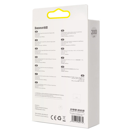 KABEL USB DO LIGHTNING BASEUS CRYSTAL SHINE, 2.4A, 2M (CZARNY)