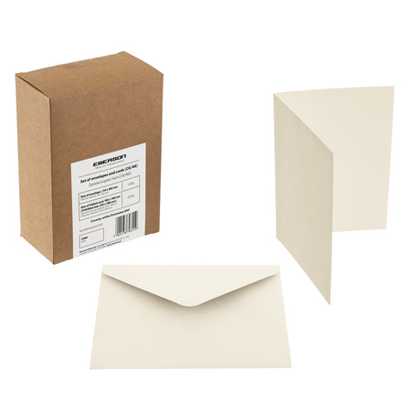 KOPERTA C6 NK EMERSON KREMOWY BIAŁY/ŚNIEŻNA BIEL  114X162/105X148 KOPERTA: 120G, KARTECZKA: 250G 50 SZT.