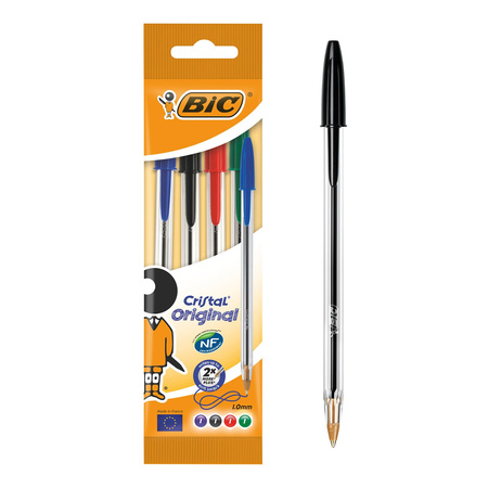 DŁUGOPIS JEDNORAZOWY BIC CRISTAL ORIGINAL 8308621 MIX 1.0MM 4SZT