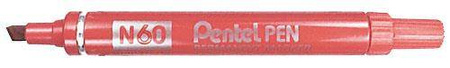 MARKER PERMANENTNY PENTEL N60-B CZERWONY ŚCIĘTA