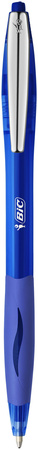 DŁUGOPIS AUTOMATYCZNY Z METALOWYM KLIPEM Z GUMOWYM UCHWYTEM BIC ATLANTIS SOFT 9021322 NIEBIESKI 1.0MM NIEBIESKA OBUDOWA
