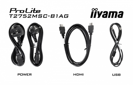 IIYAMA MONITOR 27 CALI T2752MSC-B1AG 10 PKT. POJ,IPS,HDMI,DP,2X1W,7H,2XUSB, 400CD/M2,AG-(ANTI GLARE)