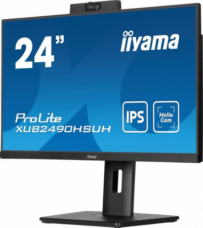 IIYAMA MONITOR 24 CALE XUB2490HSUH-B1 IPS,FHD,CAM,MIC,HDMI,DP,3XUSB(3.2), 100HZ,250CD,4MS,ADAPTIVE SYNC,FLICKERFREE,2X2W,WINDOWS HELLO