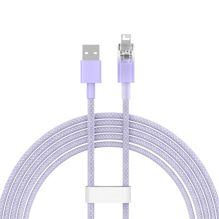 KABEL SZYBKO ŁADUJĄCY BASEUS USB-A DO LIGHTNING EXPLORER SERIES 2M, 2.4A (FIOLETOWY)