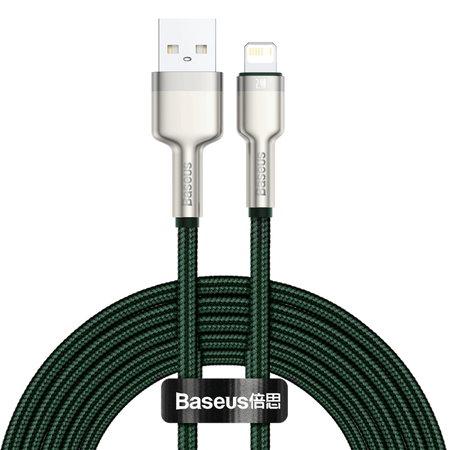 Kabel USB do Lightning Baseus Cafule, 2.4A, 2m (zielony)