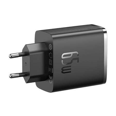 ŁADOWARKA SIECIOWA BASEUS OS-CUBE PRO 2XUSB-C + USB, 65W (CZARNA)