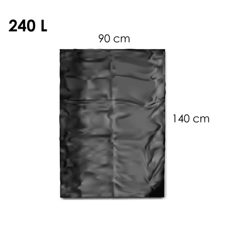 WORKI NA ŚMIECI LDPE CZARNE 240L 10SZT