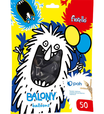 BALONY 10" FIORELLO 170-2629 METALICZNY CZARNY 50SZT