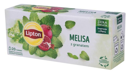 HERBATA ZIOŁOWA Z MELISĄ Z GRANATEM LIPTON 20 TOREBEK