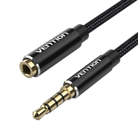 KABEL AUDIO TRRS 3,5MM MĘSKI DO 3,5MM ŻEŃSKI VENTION BHCBI 3M CZARNY
