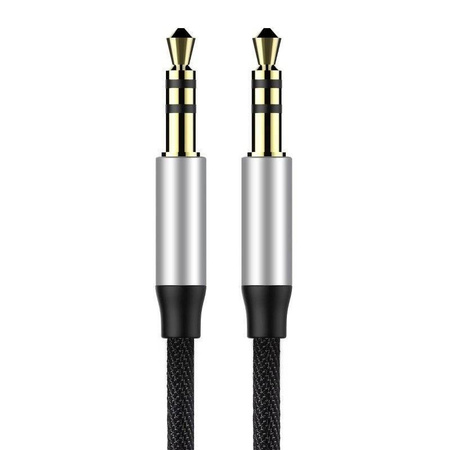 Kabel audio mini jack 3,5mm AUX Baseus Yiven 1m (czarno-srebrny)