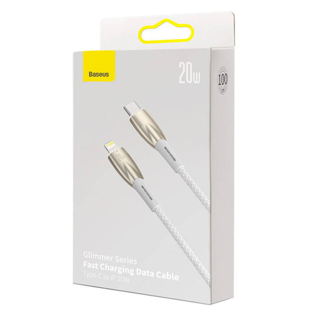 KABEL USB-C DO LIGHTNING BASEUS GLIMMER, 20W, 1M (BIAŁY)