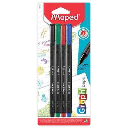 CIENKOPIS MAPED GRAPH PEPS KOLORY BASIC 4 SZT BLISTER