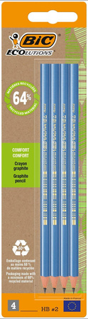 OŁÓWEK TRÓJKĄTNY BEZDRZEWNY BIC EVOLUTION TRIANGLE 964912 HB BLISTER 4SZT