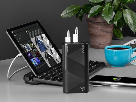 TRACER POWERBANK AMOS 20000MAH QC3.0-PD20W BK CZARNY